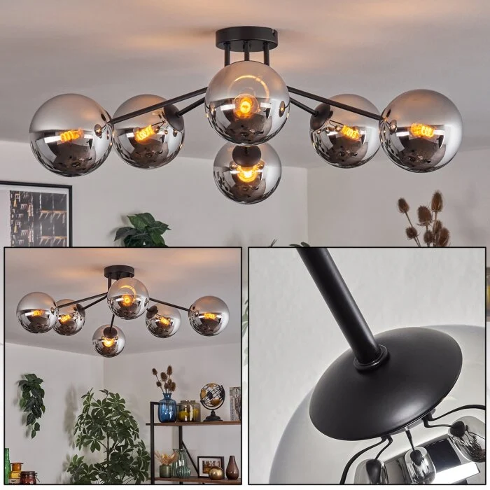 Gastor Plafones Cromo, Ahumado, 6 luces