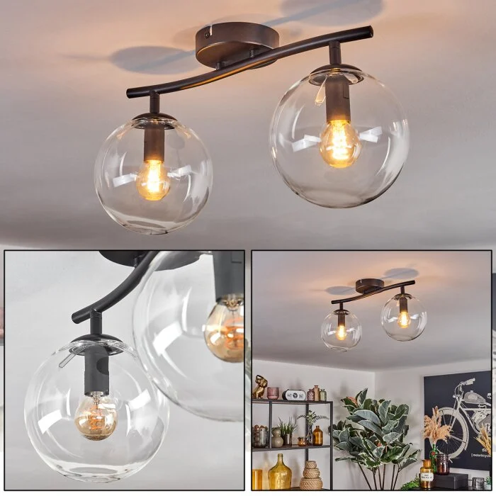 Gastor Plafones, Luminarias esféricas Transparente, 2 luces
