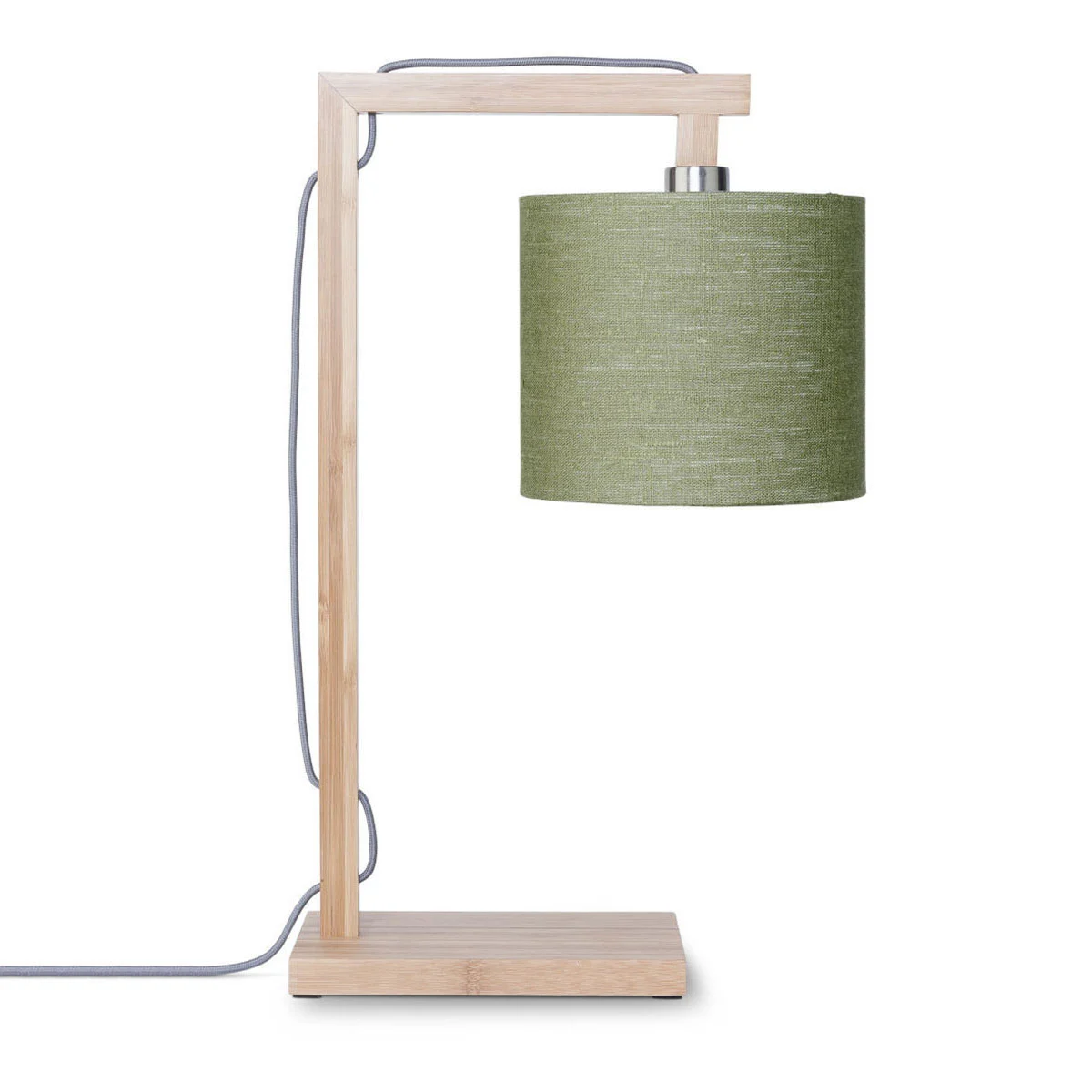 Lámpara de mesa escandinava verde de bambú GOOD & MOJO Himalaya