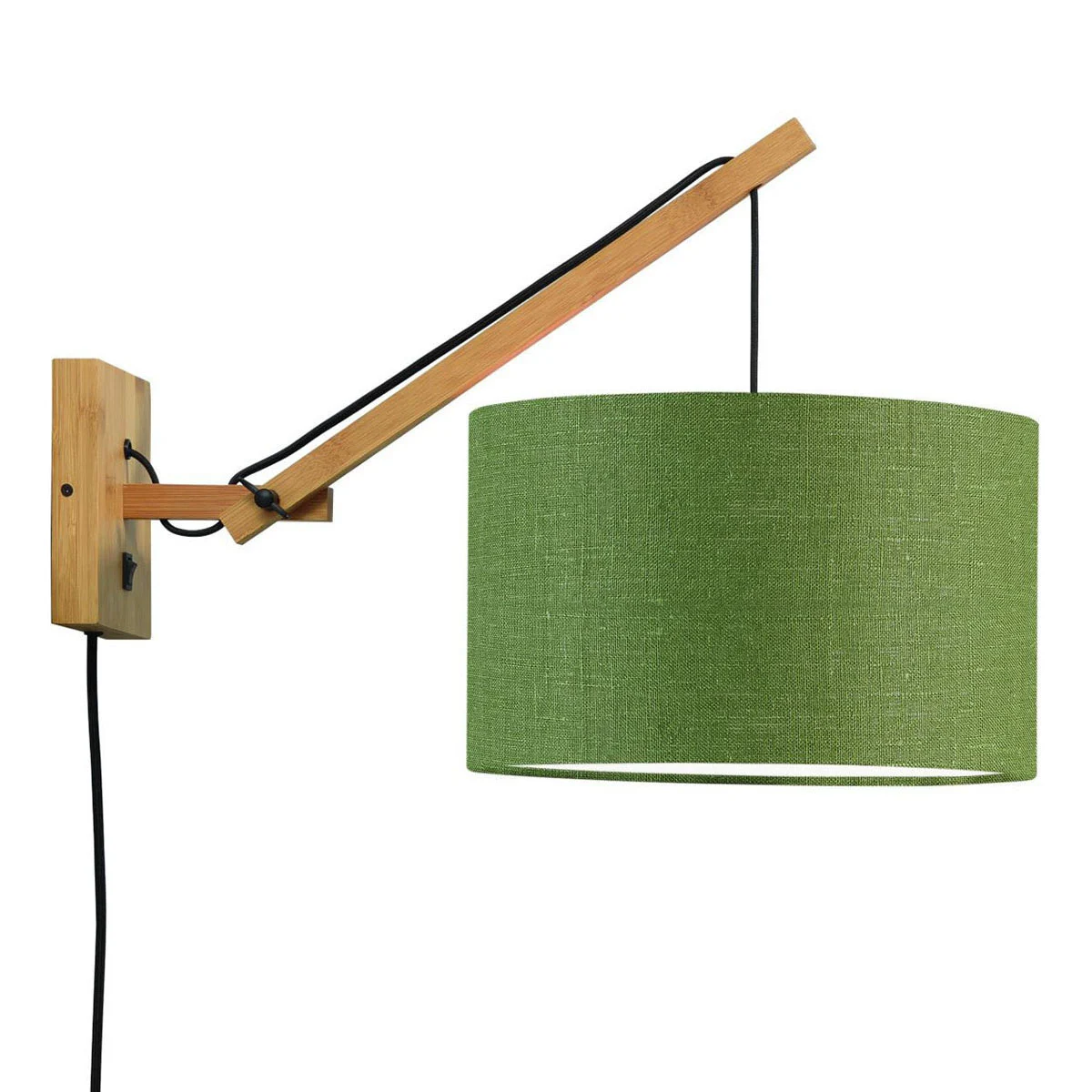 Lámpara de pared verde articulación simple natural GOOD & MOJO Andes