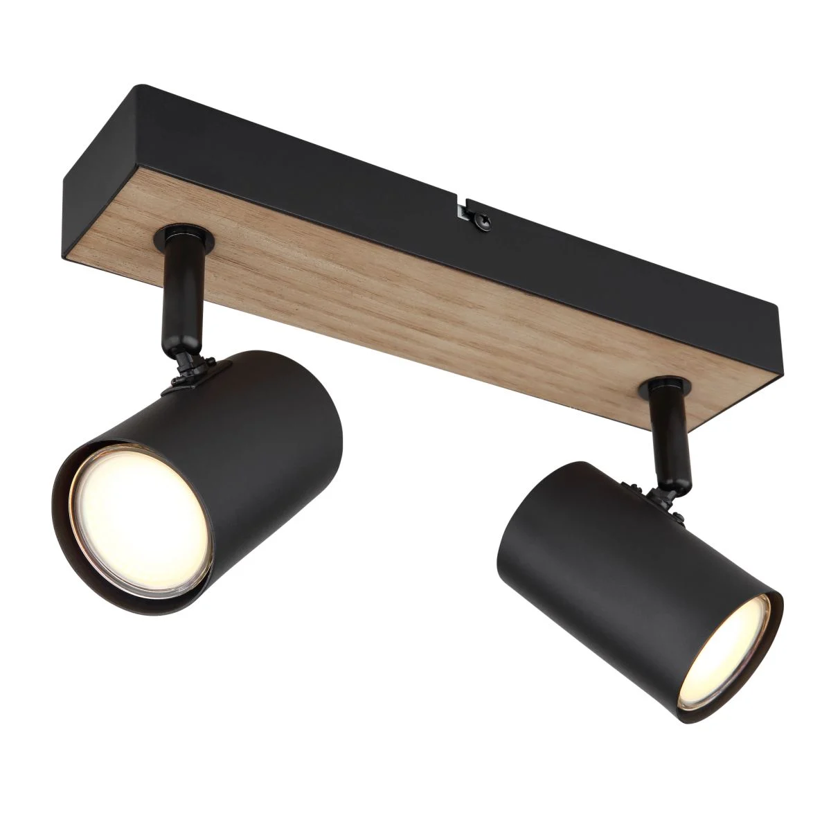 Foco spot negro mate con aspecto de madera elegante Robby