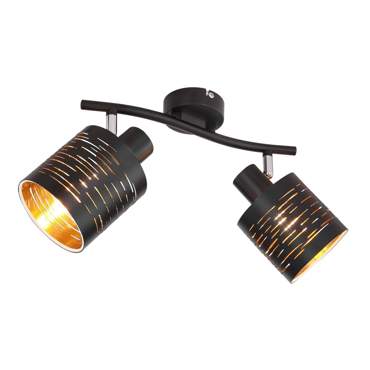 Elegante lámpara de techo con diseño negro y dorado de lujo. Tunno