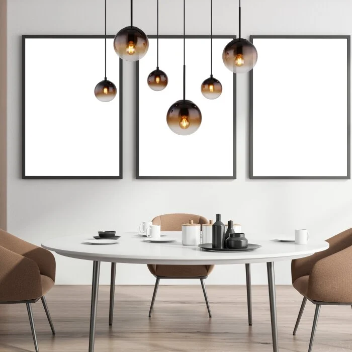Globo HALLIE Lámpara Colgante Negro, 6 luces
