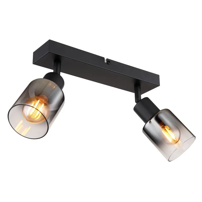 Globo HUBERTUS Lámpara de Techo Negro, 2 luces