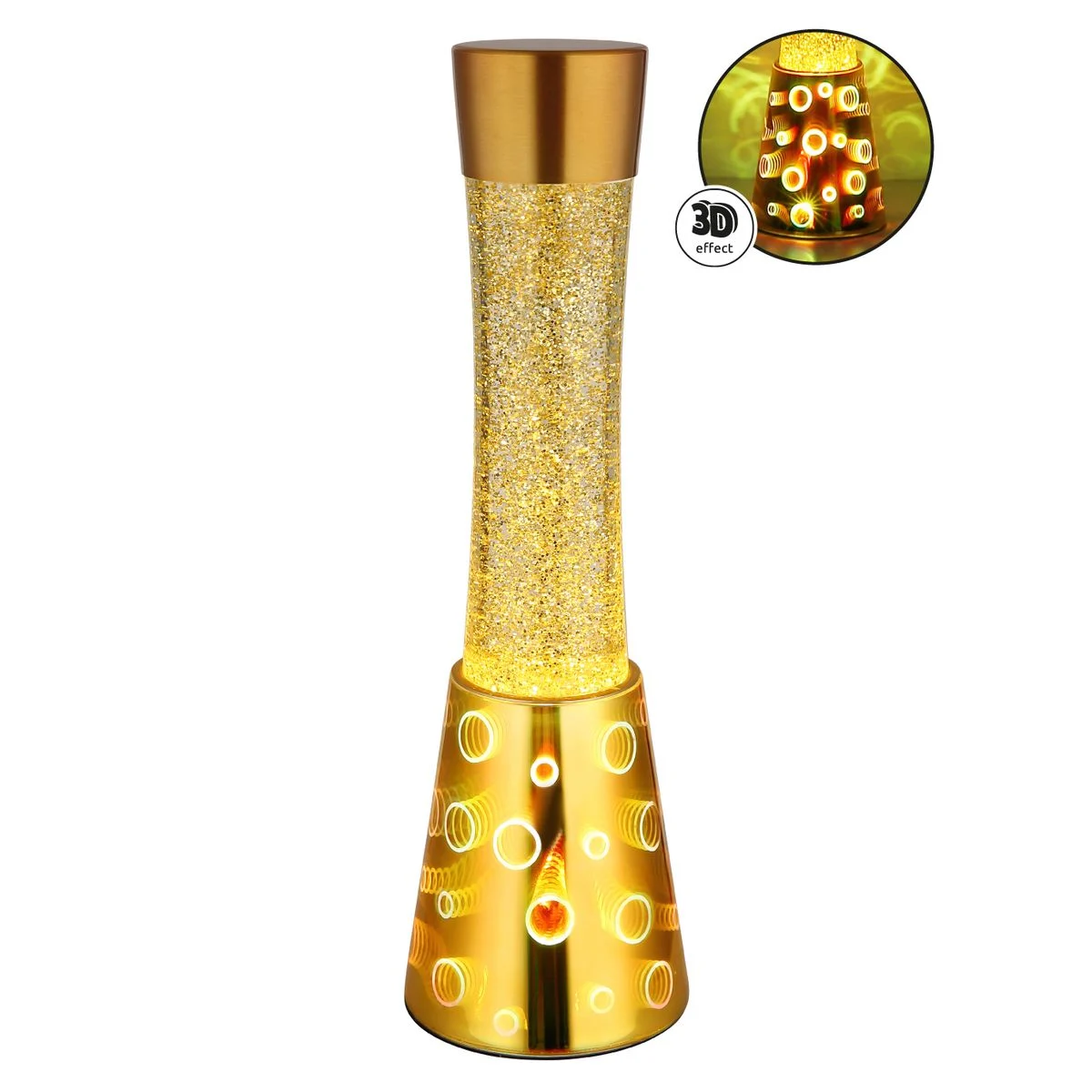 Lámpara de mesa moderna con vidrio dorado Sparkle