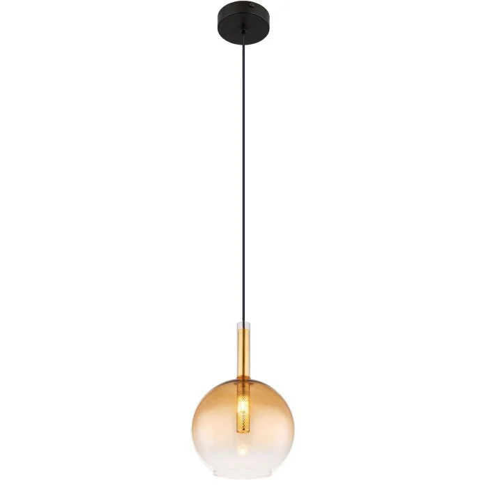 Globo LOPUSA Lámpara Colgante Latón, Negro, 1 luz