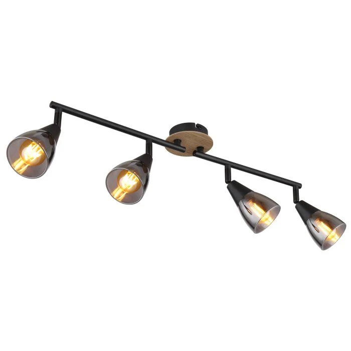 Globo MUBBY Lámpara de Techo Negro, 4 luces