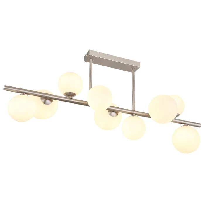 Globo RIHA Lámpara de Techo LED Níquel-mate, 9 luces