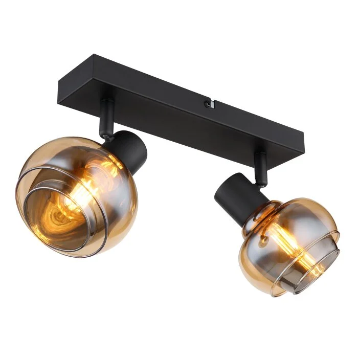 Globo TOKKI Lámpara de Techo Negro, 2 luces