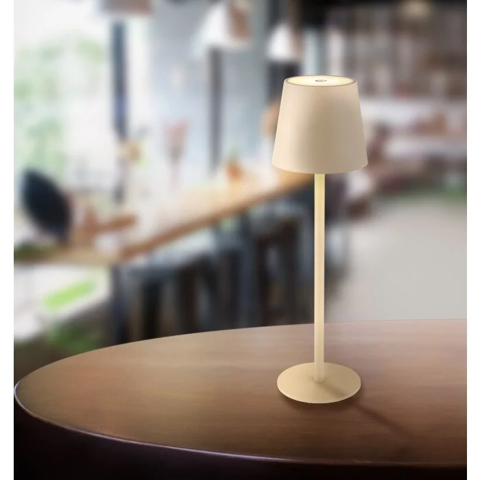 Globo VANNIE Lámpara de mesa LED Color arena, Blanca, 1 luz