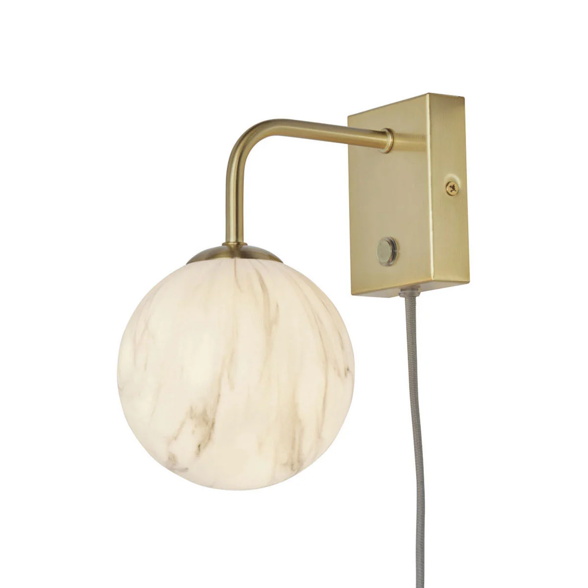 Lámpara de pared curvada dorada con bola decorativa It’s About RoMi Carrara