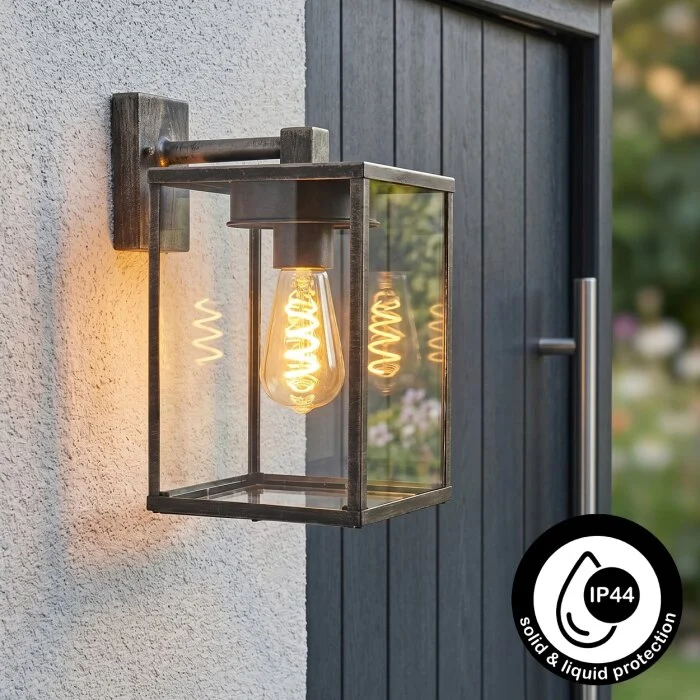 Gramilla Aplique para exterior Negro, Plata, 1 luz