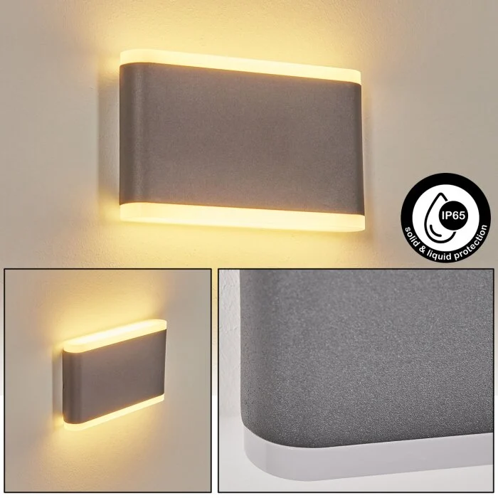 Grude Aplique para exterior LED Antracita, 2 luces