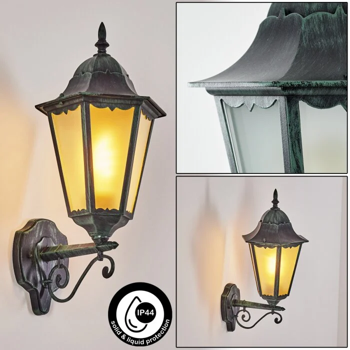 Hongkong Aplique para exterior Verde, Negro, 1 luz