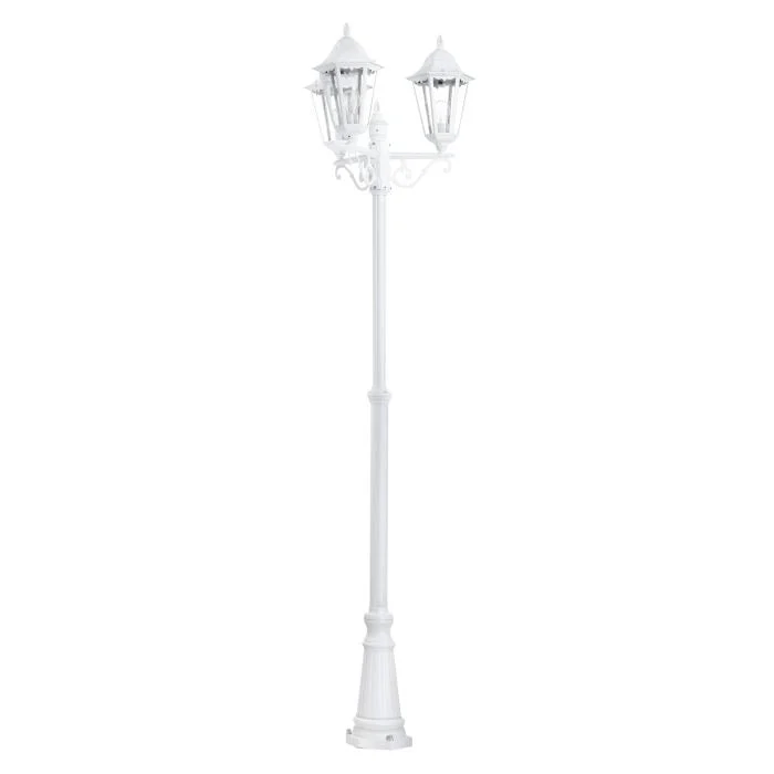 Farola de exterior EGLO Navedo blanco E27 IP44 220cm Ø56cm 93454