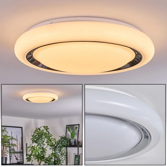 Kaas Lámpara de Techo LED Cromo, Blanca, 1 luz