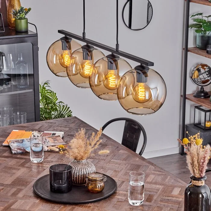 Koyoto Lámpara Colgante Cristal 20 cm Colores ámbar, 4 luces
