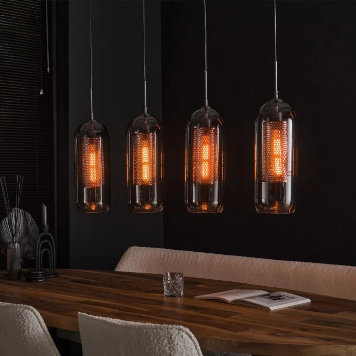 Lalora Lámpara pendular Antracita, 4 luces
