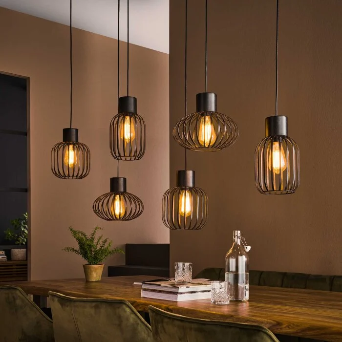 Lalora Lámpara pendular Antracita, 6 luces