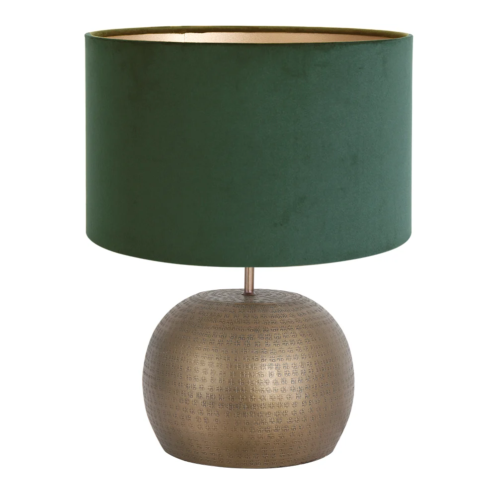 Lámpara bronce con pantalla verde Steinhauer Brass