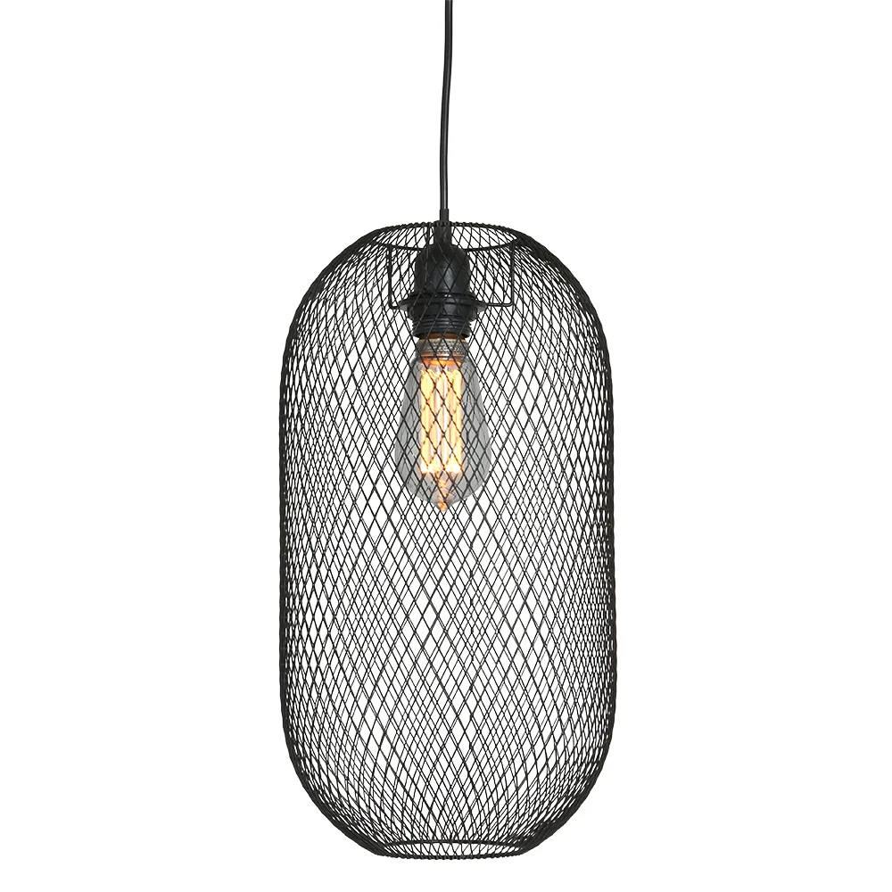 Lámpara colgante de malla negra Mexlite Bodine