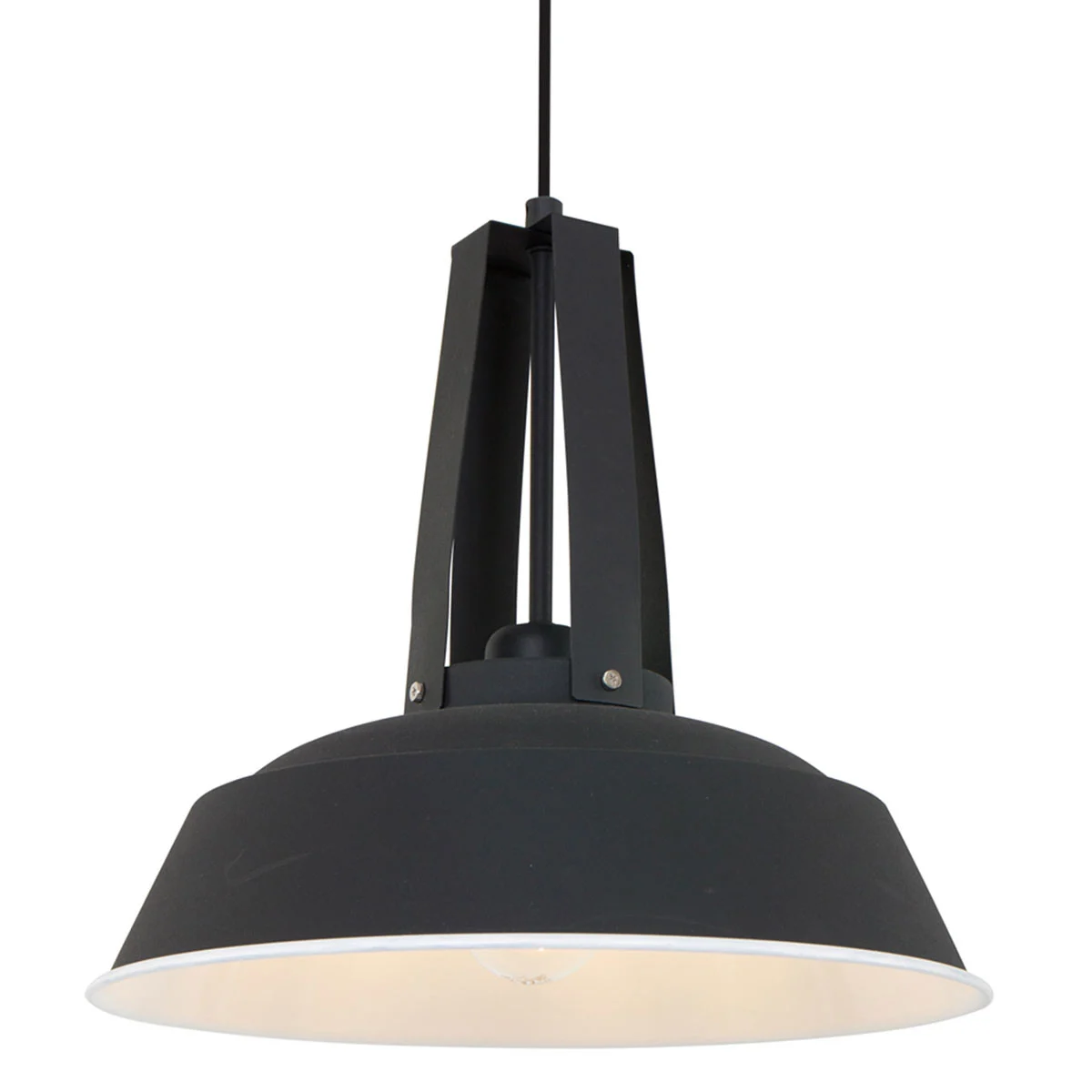 Lámpara colgante retro de metal negro Mexlite Eden
