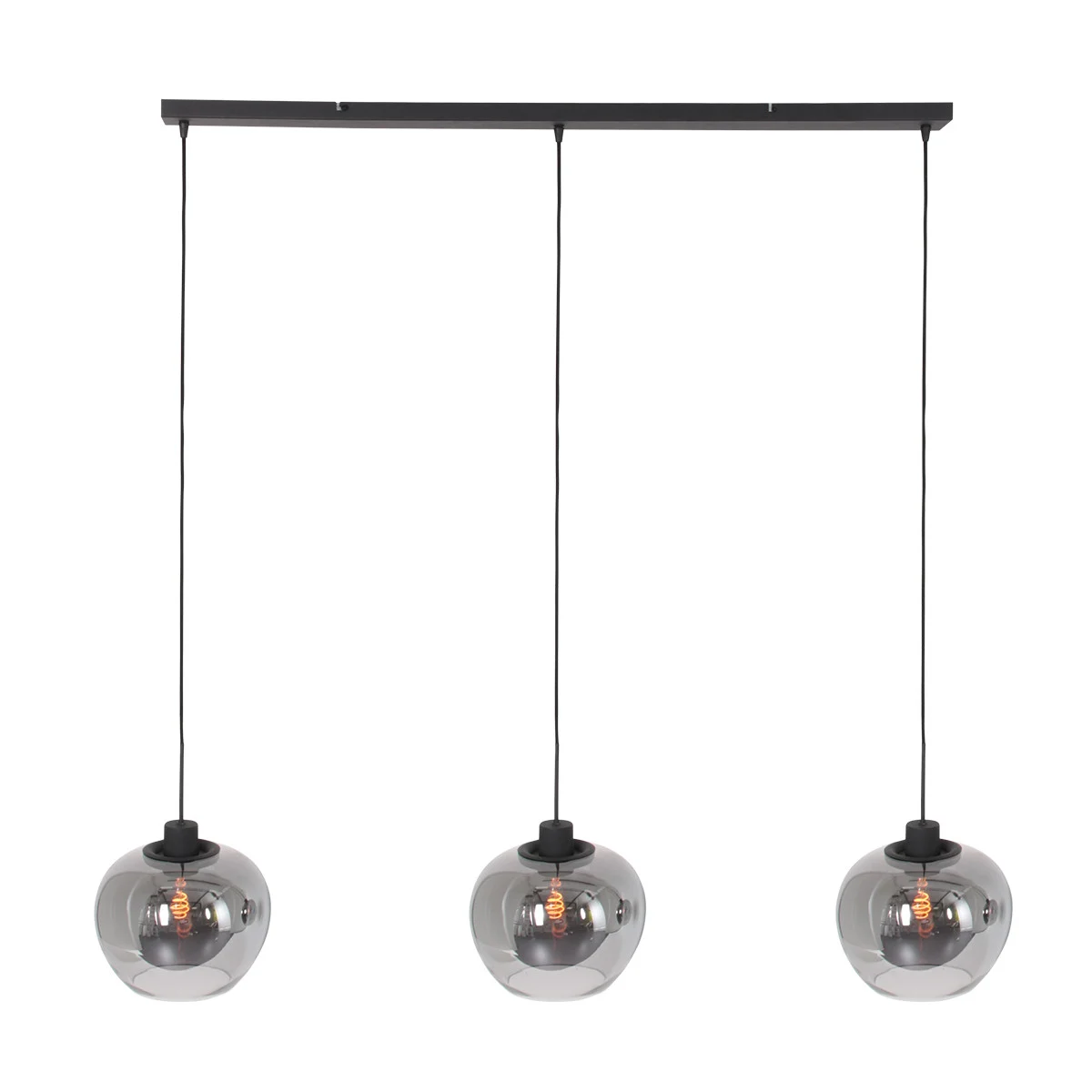 Lámpara colgante estilo moderno Steinhauer Lotus vidrio ahumado y negro