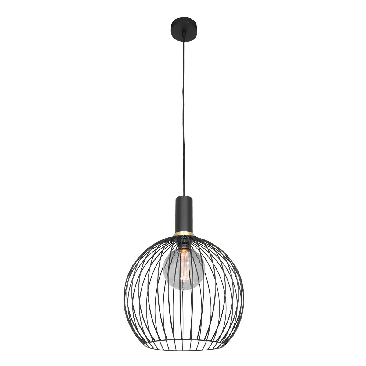 Lámpara colgante metal negra Mexlite Aureole dorado