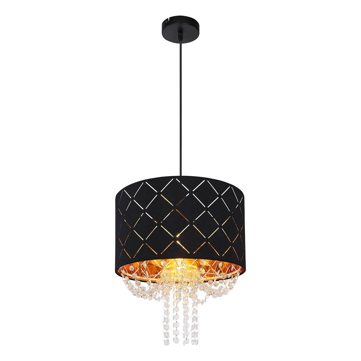 Lámpara colgante retro de metal negro Globo Clarke