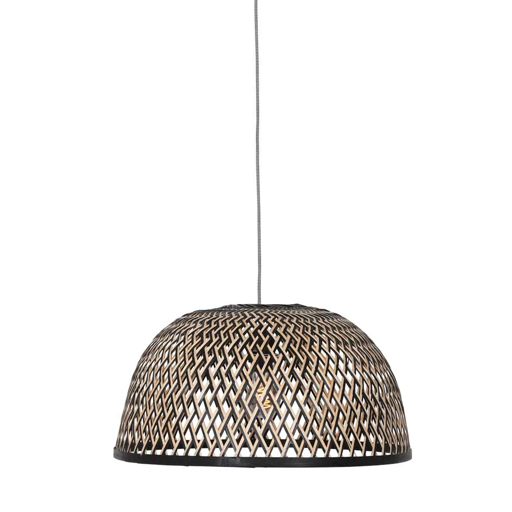 Lámpara colgante trenzada ovalada Anne Light & Home Maze haya