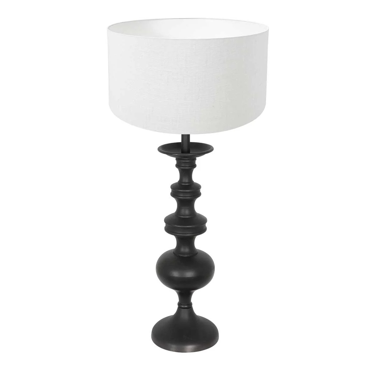 Lámpara de mesa blanca Anne Light & home Lyons negro