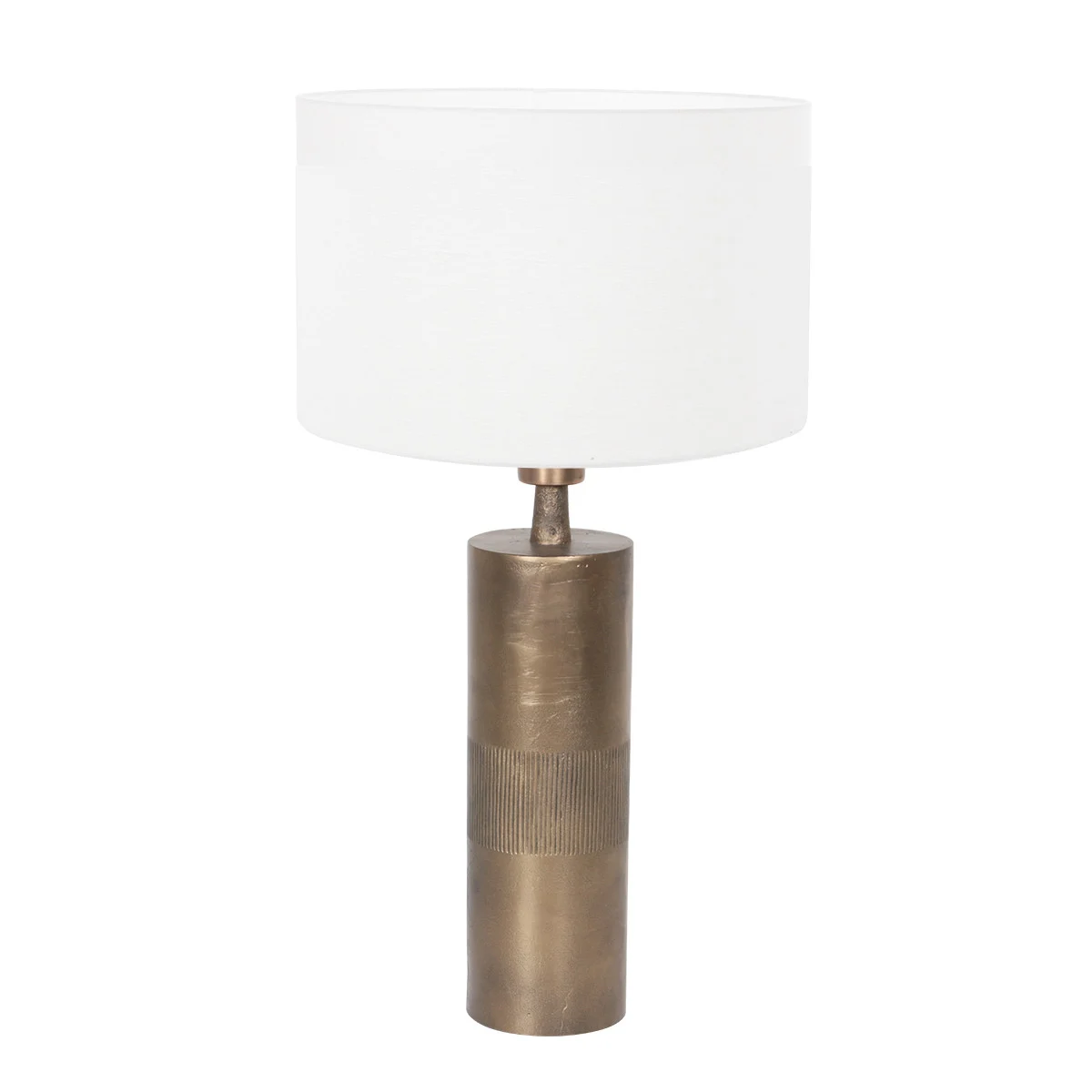 Lámpara de mesa bronce Steinhauer Bassiste blanco