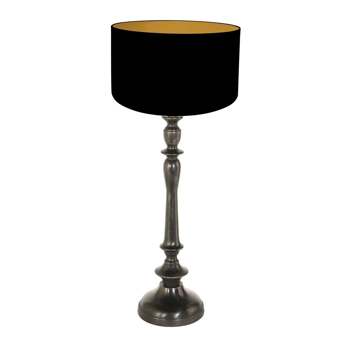 Lámpara de mesa negra clásica de metal Anne Light & Home Bois