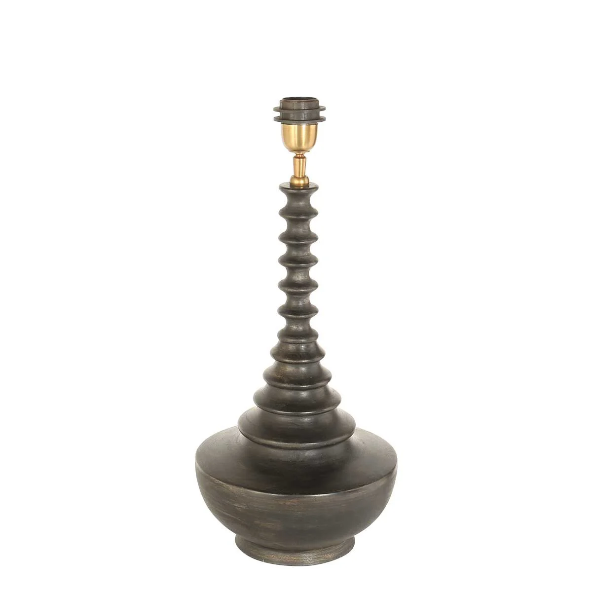 Lámpara de mesa clásica con pie marrón dorado Steinhauer Bois negroantiguo