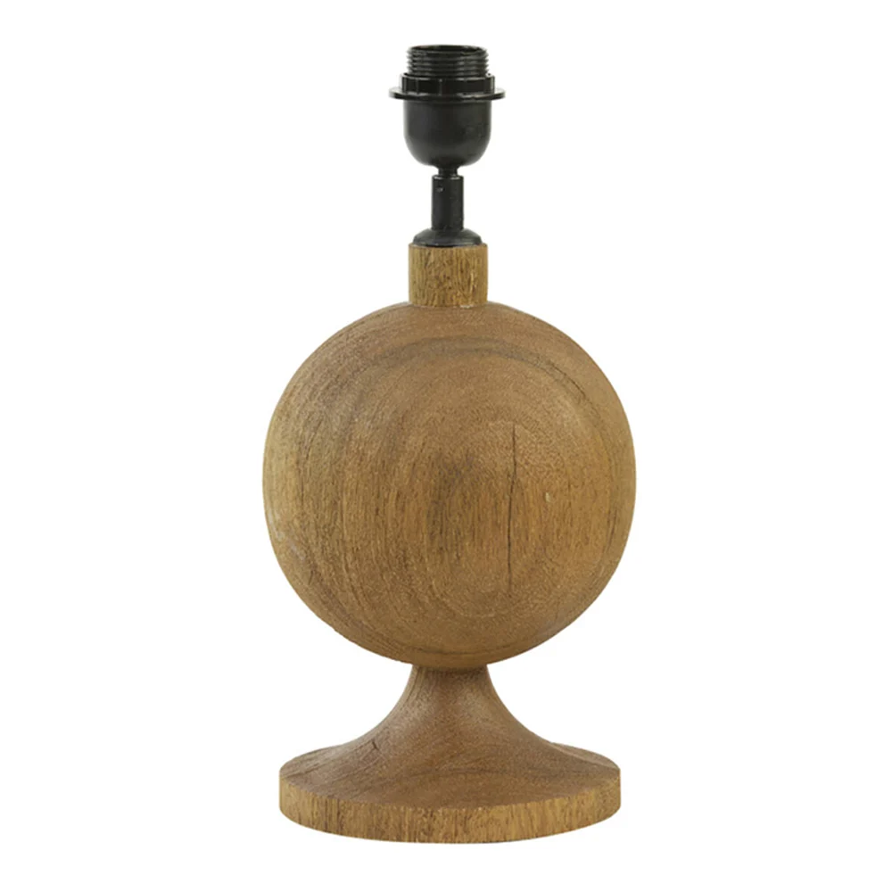 Lámpara de mesa de madera natural marrón Light and Living Tomasso