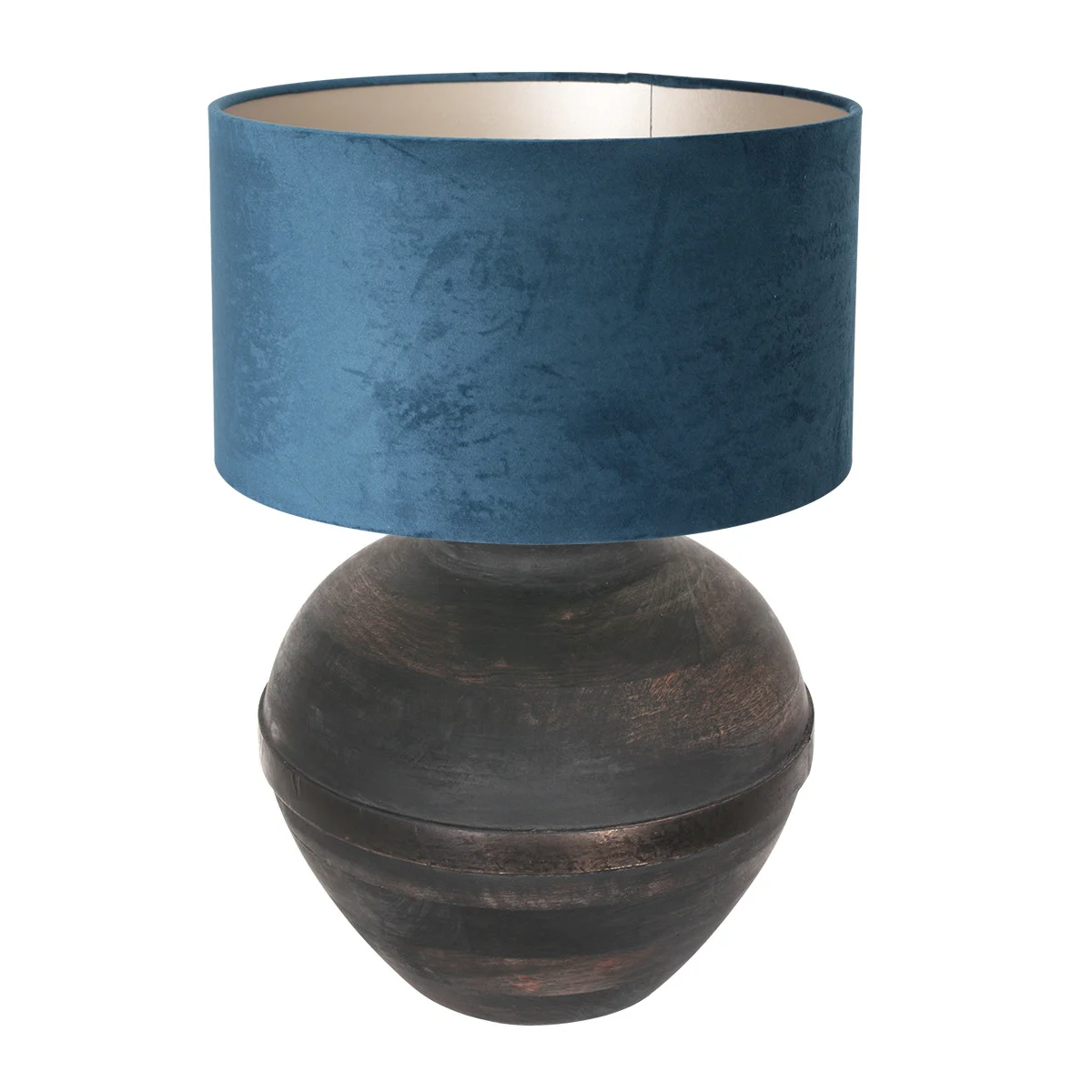 Lámpara de mesa de madera negra rural Anne Light & Home Lyons