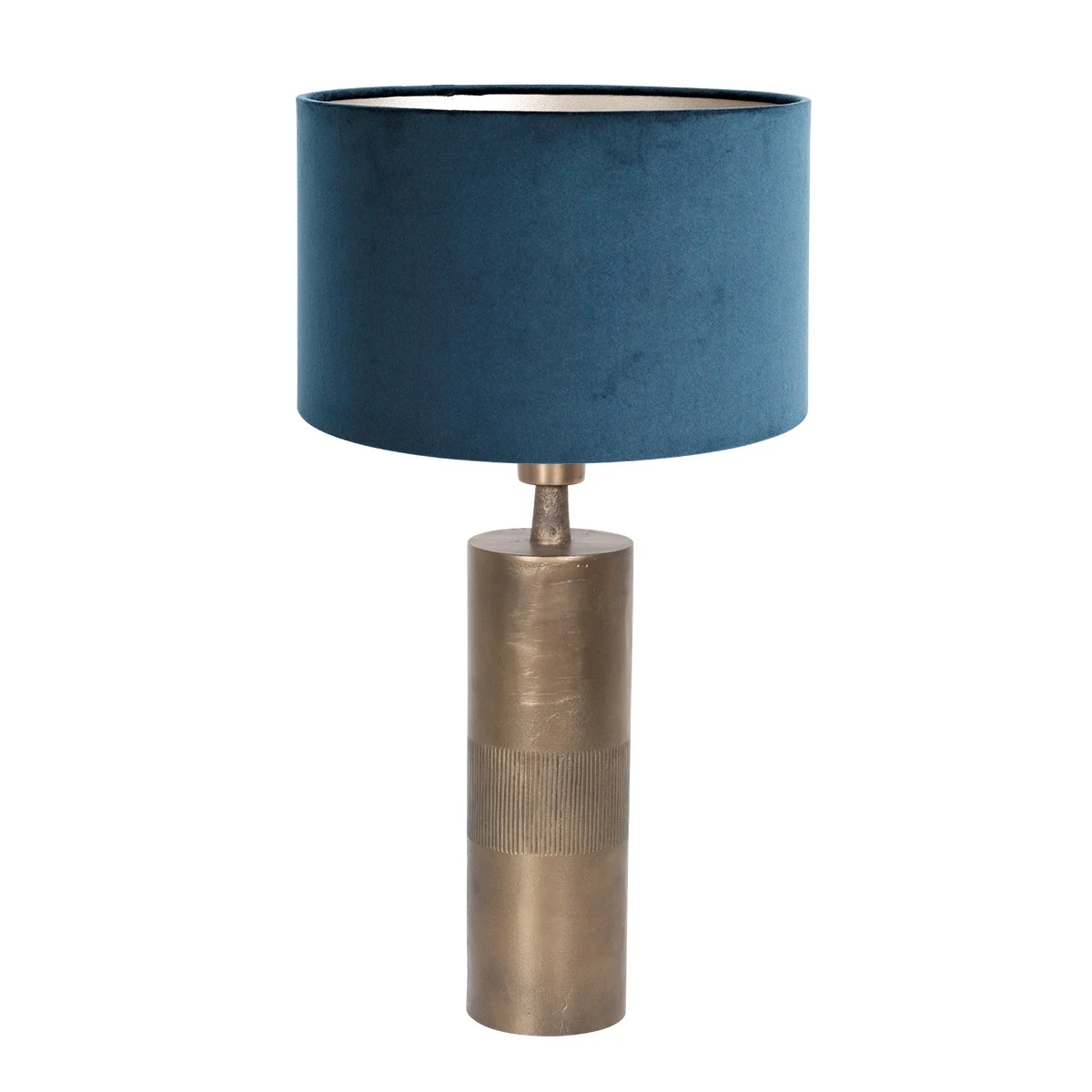 Lámpara de mesa moderna Steinhauer Bassiste azul y bronce
