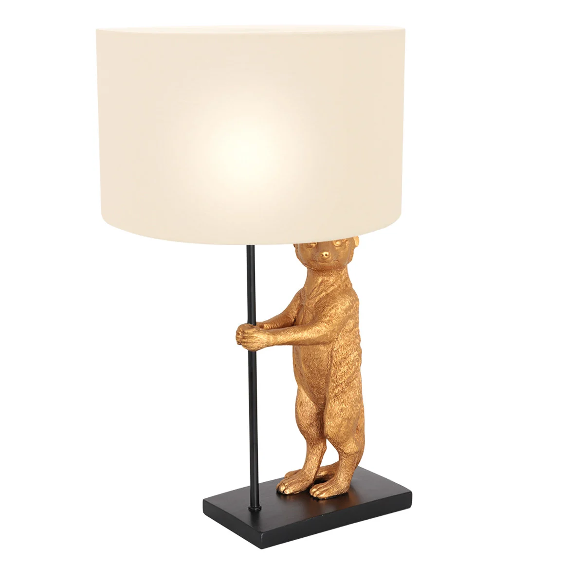 Lámpara de mesa suricato Anne Light & Home pantalla blanco