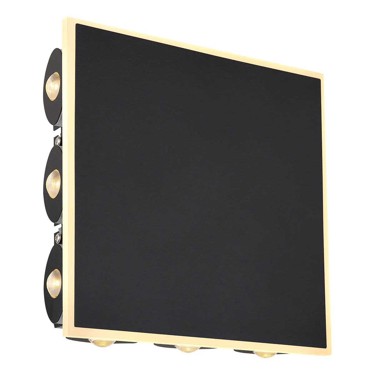 Lámpara de pared cuadrada diseño metálico negro Globo Saidy