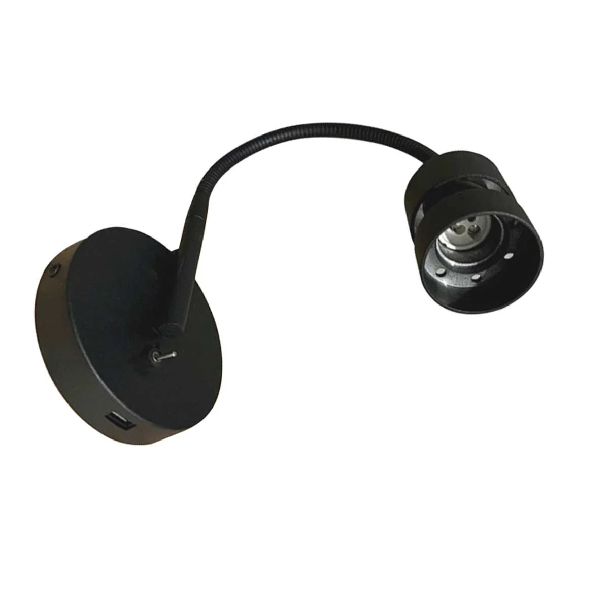 Lámpara de pared de moda negra con conexión USB Mexlite Upround