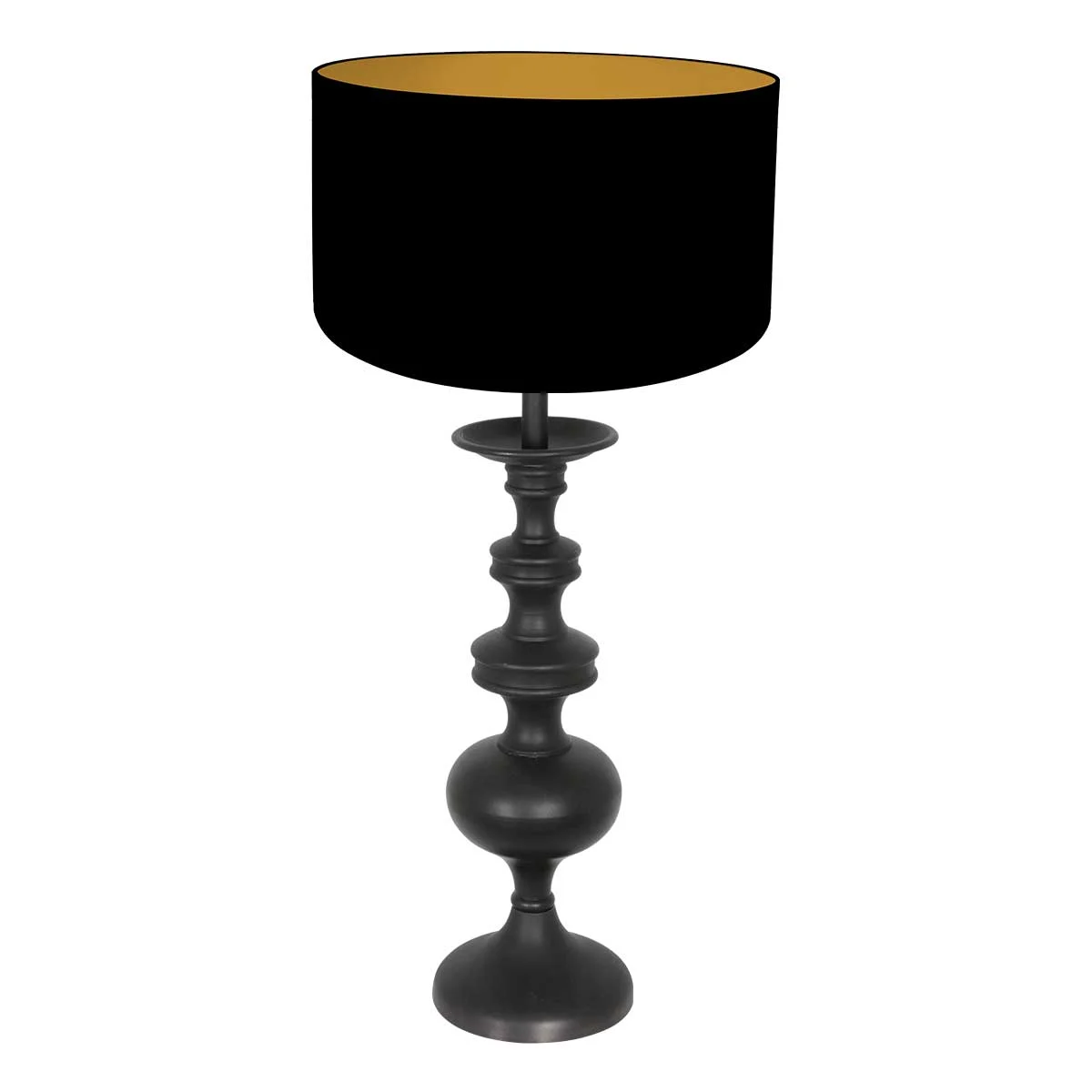 Lámpara de mesa negra clásica de metal Anne Light & Home Lyons