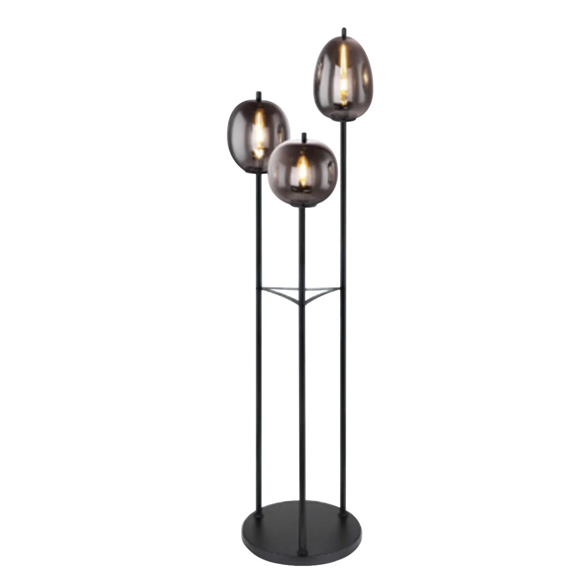 Lámpara de pie moderna de metal negro Globo Blacky