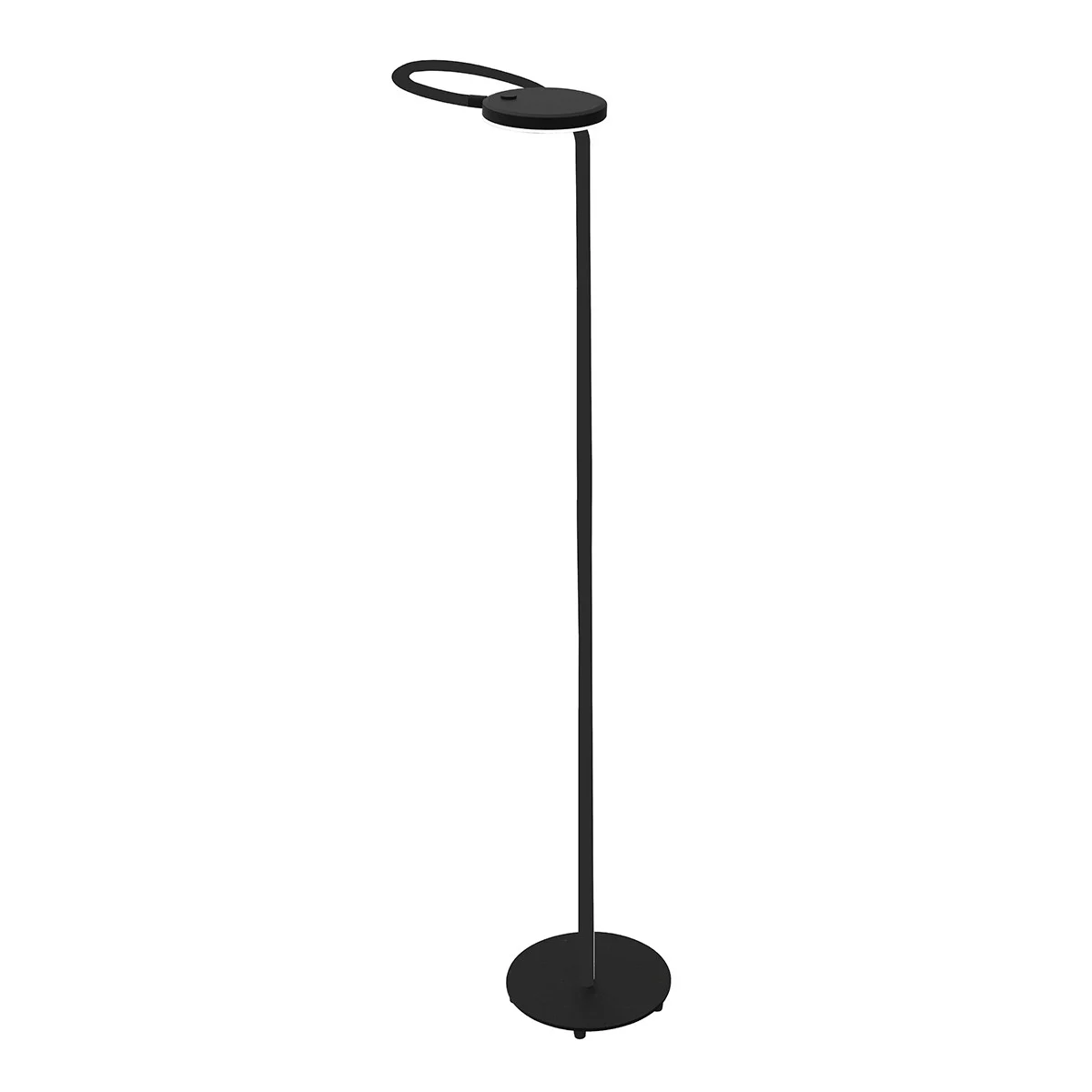 Lámpara de pie redonda negra ajustable Mexlite Platu