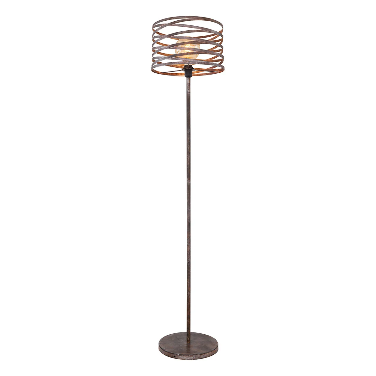 Lámpara de pie retro de metal marrón Globo Marco