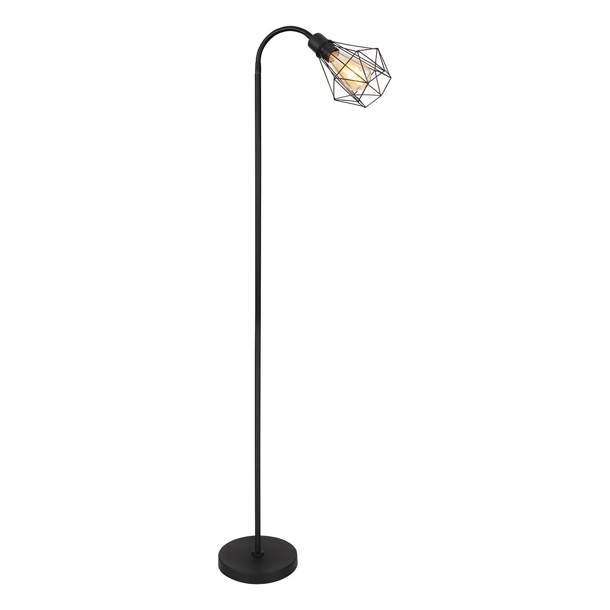 Lámpara de pie retro de metal negro Globo Isabella