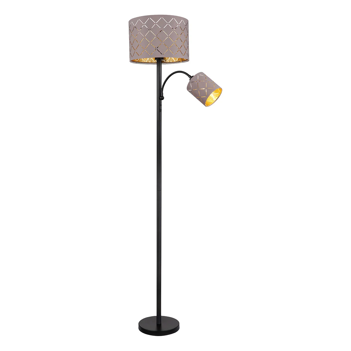 Lámpara de pie retro de metal negro Globo Sunna