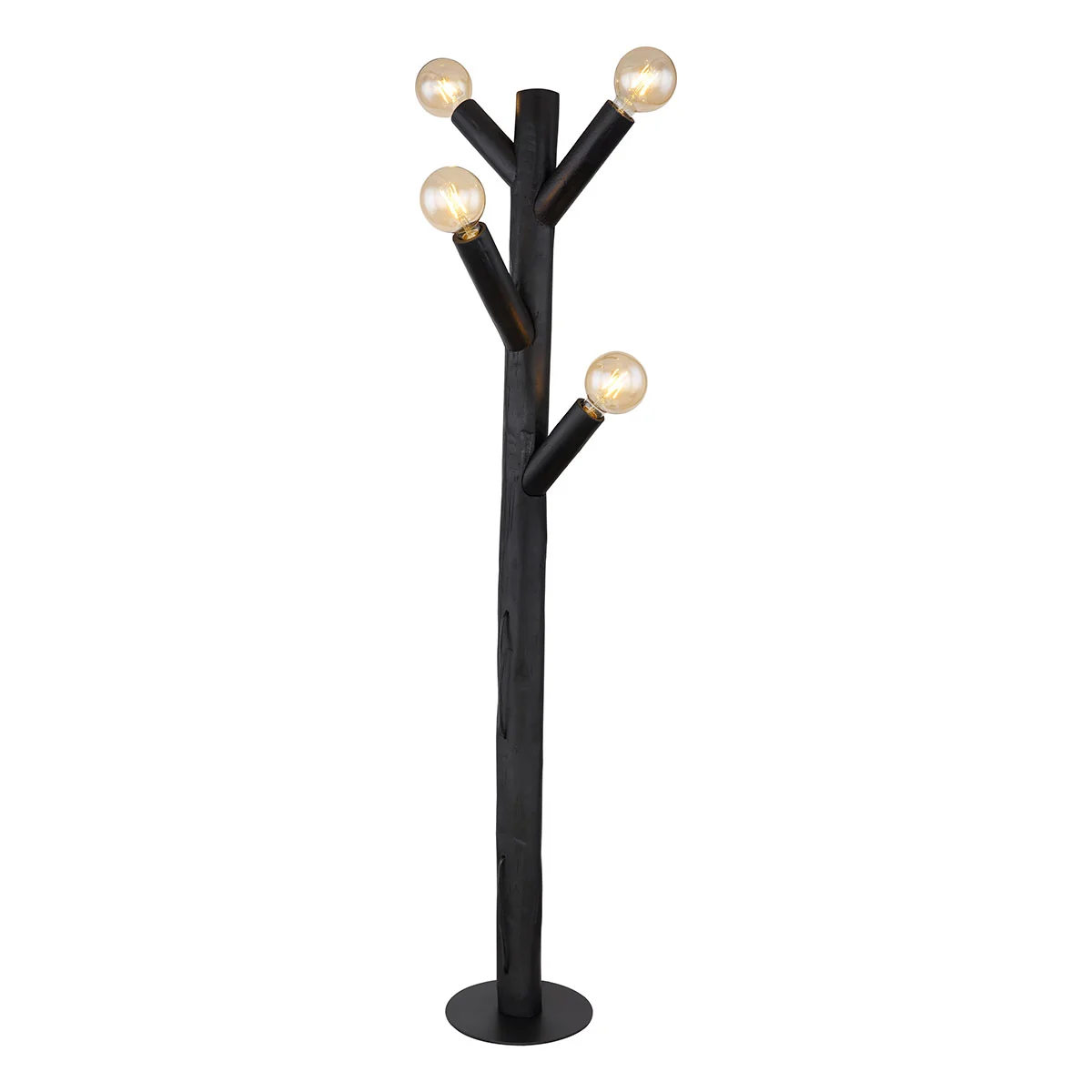 Lámpara de pie rural de metal negro Globo Ray
