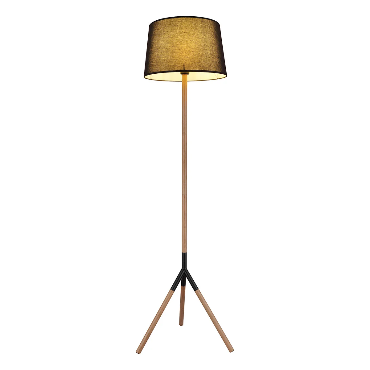 Lámpara de pie rural negra de metal Globo Kikki