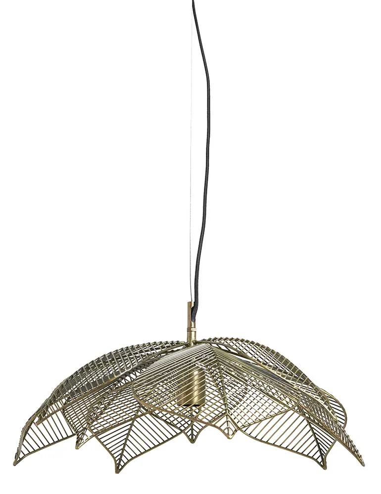 Lámpara de techo de bronce con pantalla dorada Light & Living Pavas