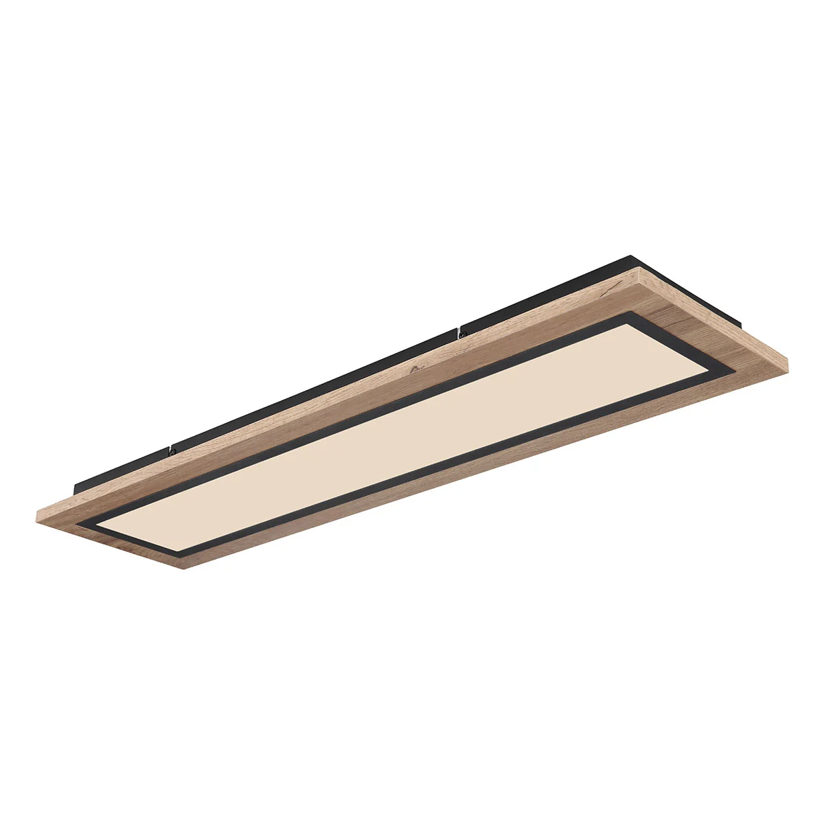 Lámpara de techo negro/marrón rectangular metal/MDF Globo Lea